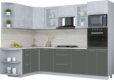 Кухонный гарнитур Интерлиния Мила Пластик 1.68x2.8 LV - фото