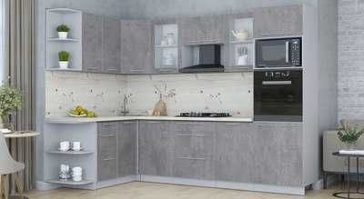 Кухонный гарнитур Интерлиния Мила Пластик 1.68x2.8 LV