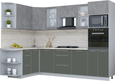 Кухонный гарнитур Интерлиния Мила Пластик 1.68x2.8 LV - фото