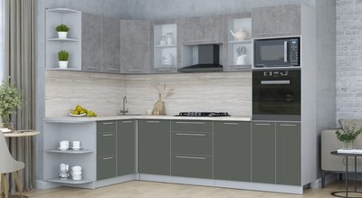 Кухонный гарнитур Интерлиния Мила Пластик 1.68x2.8 LV