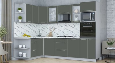 Кухонный гарнитур Интерлиния Мила Пластик 1.68x2.8 LV