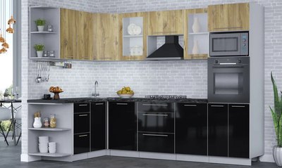 Кухонный гарнитур Интерлиния Мила Пластик 1.68x2.8 LV