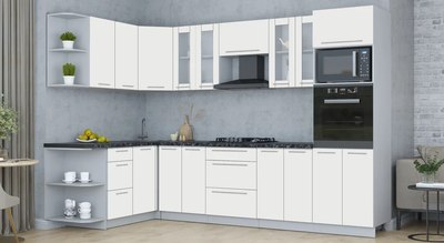 Кухонный гарнитур Интерлиния Мила Пластик 1.68x3.0 LV