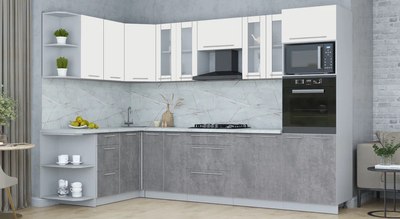 Кухонный гарнитур Интерлиния Мила Пластик 1.68x3.0 LV