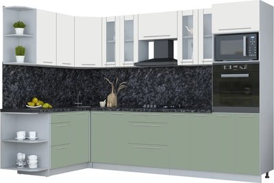Кухонный гарнитур Интерлиния Мила Пластик 1.68x3.0 LV - фото