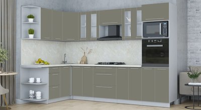 Кухонный гарнитур Интерлиния Мила Пластик 1.68x3.0 LV