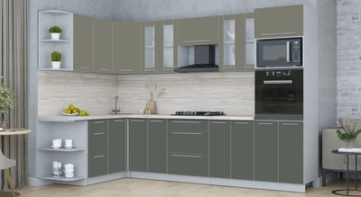 Кухонный гарнитур Интерлиния Мила Пластик 1.68x3.0 LV
