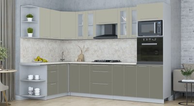 Кухонный гарнитур Интерлиния Мила Пластик 1.68x3.0 LV