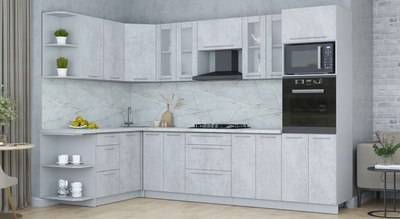 Кухонный гарнитур Интерлиния Мила Пластик 1.68x3.0 LV