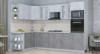 Кухонный гарнитур Интерлиния Мила Пластик 1.68x3.0 LV