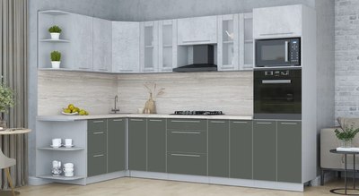 Кухонный гарнитур Интерлиния Мила Пластик 1.68x3.0 LV