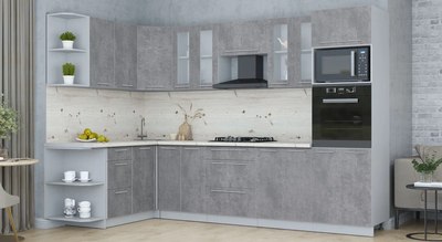 Кухонный гарнитур Интерлиния Мила Пластик 1.68x3.0 LV