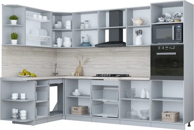 Кухонный гарнитур Интерлиния Мила Пластик 1.68x3.0 LV