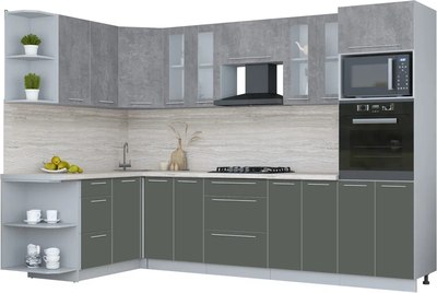 Кухонный гарнитур Интерлиния Мила Пластик 1.68x3.0 LV - фото