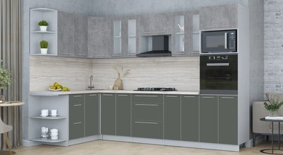 Кухонный гарнитур Интерлиния Мила Пластик 1.68x3.0 LV