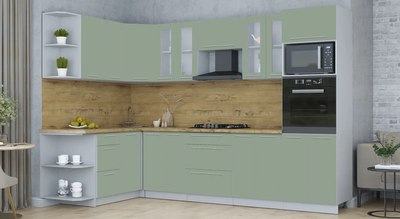 Кухонный гарнитур Интерлиния Мила Пластик 1.68x3.0 LV