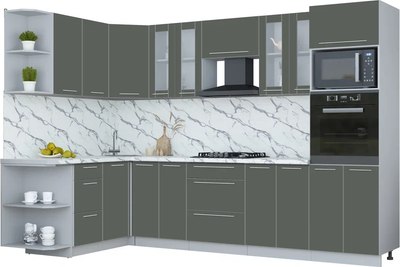 Кухонный гарнитур Интерлиния Мила Пластик 1.68x3.0 LV - фото