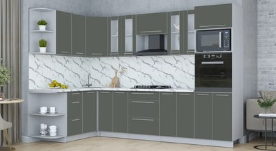 Кухонный гарнитур Интерлиния Мила Пластик 1.68x3.0 LV