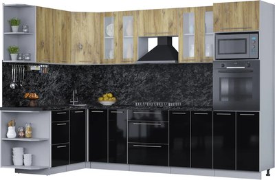 Кухонный гарнитур Интерлиния Мила Пластик 1.68x3.0 LV - фото