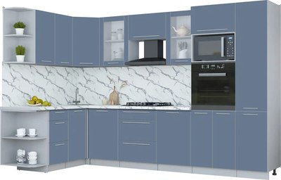 Кухонный гарнитур Интерлиния Мила Пластик 1.68x3.2 LV - фото