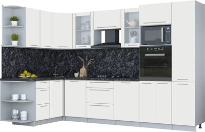 Кухонный гарнитур Интерлиния Мила Пластик 1.68x3.2 LV - фото