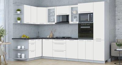 Кухонный гарнитур Интерлиния Мила Пластик 1.68x3.2 LV