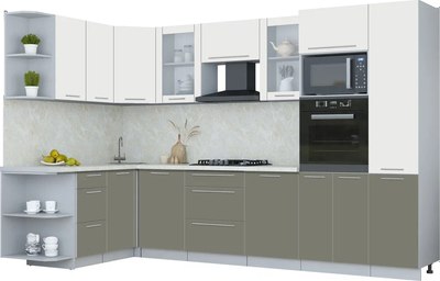 Кухонный гарнитур Интерлиния Мила Пластик 1.68x3.2 LV - фото