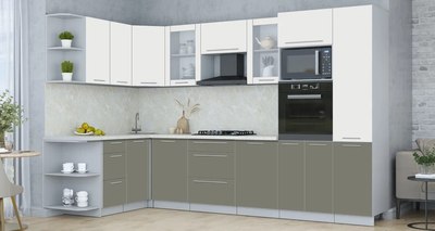 Кухонный гарнитур Интерлиния Мила Пластик 1.68x3.2 LV