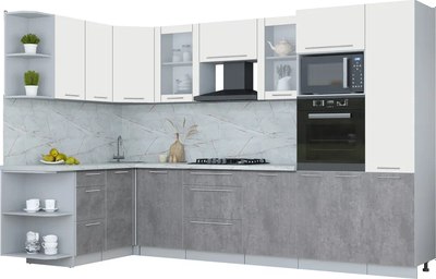 Кухонный гарнитур Интерлиния Мила Пластик 1.68x3.2 LV - фото