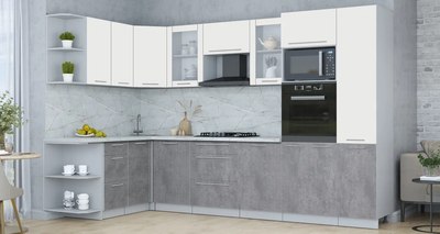 Кухонный гарнитур Интерлиния Мила Пластик 1.68x3.2 LV