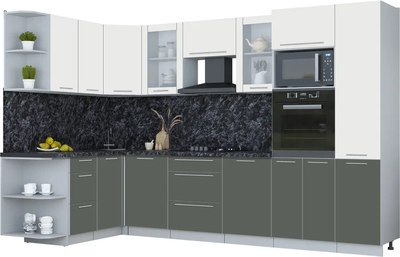 Кухонный гарнитур Интерлиния Мила Пластик 1.68x3.2 LV - фото