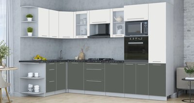 Кухонный гарнитур Интерлиния Мила Пластик 1.68x3.2 LV