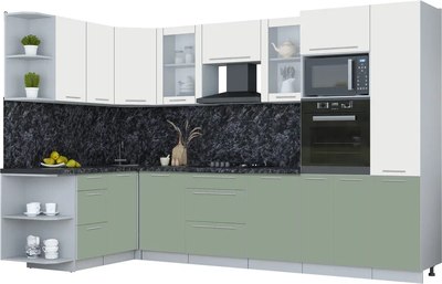 Кухонный гарнитур Интерлиния Мила Пластик 1.68x3.2 LV - фото