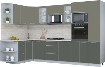 Кухонный гарнитур Интерлиния Мила Пластик 1.68x3.2 LV - фото