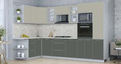 Кухонный гарнитур Интерлиния Мила Пластик 1.68x3.2 LV