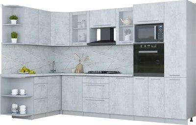 Кухонный гарнитур Интерлиния Мила Пластик 1.68x3.2 LV - фото