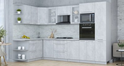 Кухонный гарнитур Интерлиния Мила Пластик 1.68x3.2 LV