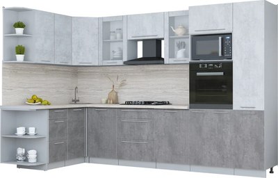 Кухонный гарнитур Интерлиния Мила Пластик 1.68x3.2 LV - фото