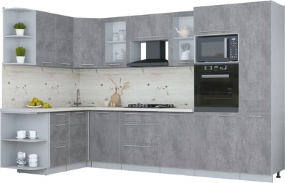 Кухонный гарнитур Интерлиния Мила Пластик 1.68x3.2 LV - фото