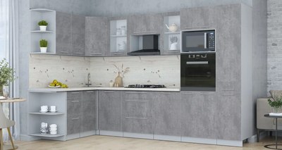 Кухонный гарнитур Интерлиния Мила Пластик 1.68x3.2 LV