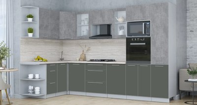 Кухонный гарнитур Интерлиния Мила Пластик 1.68x3.2 LV