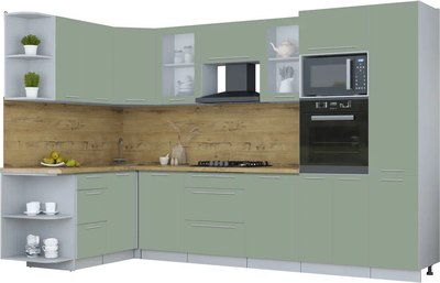 Кухонный гарнитур Интерлиния Мила Пластик 1.68x3.2 LV - фото