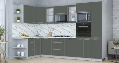Кухонный гарнитур Интерлиния Мила Пластик 1.68x3.2 LV