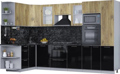 Кухонный гарнитур Интерлиния Мила Пластик 1.68x3.2 LV - фото