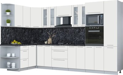 Кухонный гарнитур Интерлиния Мила Пластик 1.68x3.4 LV - фото