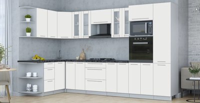 Кухонный гарнитур Интерлиния Мила Пластик 1.68x3.4 LV