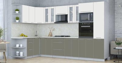 Кухонный гарнитур Интерлиния Мила Пластик 1.68x3.4 LV