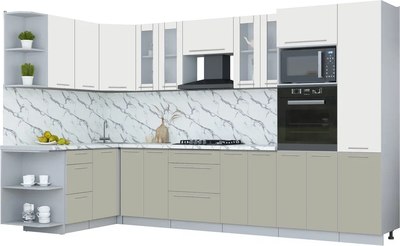 Кухонный гарнитур Интерлиния Мила Пластик 1.68x3.4 LV - фото