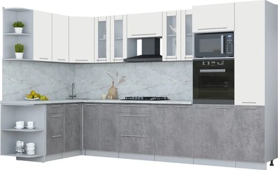 Кухонный гарнитур Интерлиния Мила Пластик 1.68x3.4 LV - фото