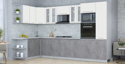 Кухонный гарнитур Интерлиния Мила Пластик 1.68x3.4 LV